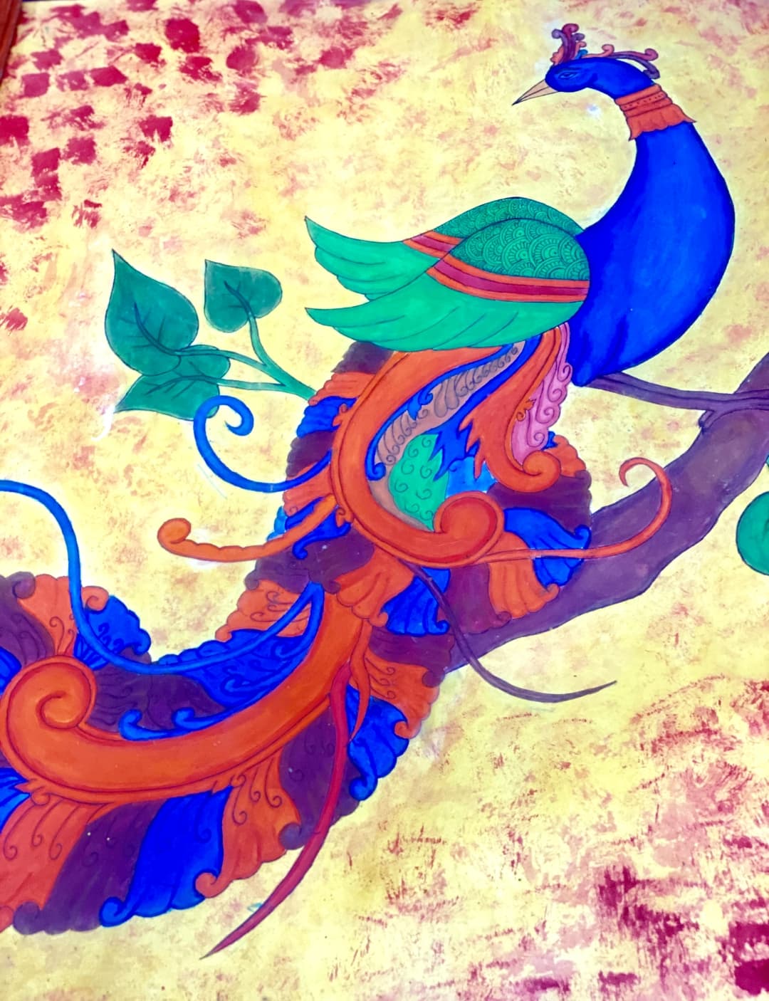 The peacack kerala mural painting by vipin